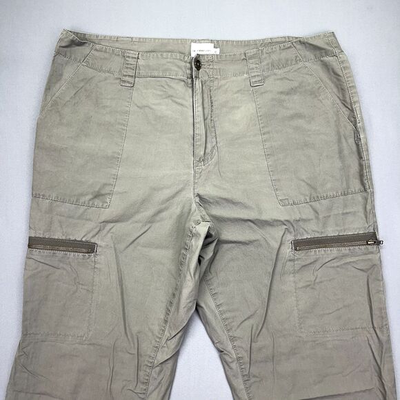 Calvin Klein Pants Women's Size 10 Zip Cargo Pockets Gray Cuffed - Picture 2 of 16